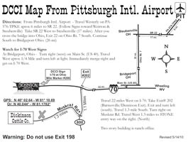 Map from Pittsburgh Airport