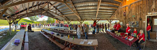 The food pavilion seemed to calm the natives down to a quiet gunch between procedure demonstrations. 