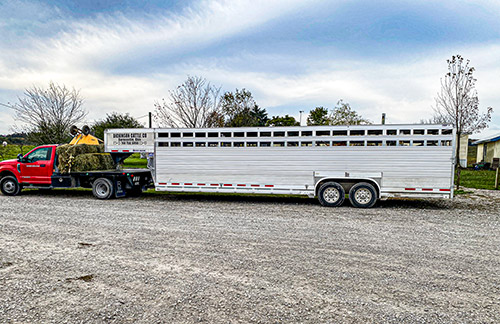 Dickinson Cattle Co. - rig loaded up to head out for the Internation Texas Longhorn International Championship show