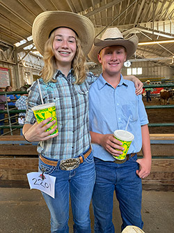 Kara and Bry Dickinson taking a break at the big Texas Longhorn Show.