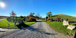 Dickinson Cattle Company and Longhorns Head To Tail Store Stone Entryway near Barnesville, Ohio.